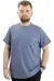 Big Size Mens T-Shirt Crew Neck THE WEST BAY WAFFLE 23399 Indigo