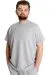 Big Size Mens Crew Neck Basic T-shirt WAFFLE 23401 Grey Melange