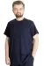 Big Size Mens Crew Neck Basic T-shirt WAFFLE 23401 Navy Blue