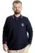 Big Tall Mens Polo Sweatshirt Velvet substitute Horse 23440 Navy Blue