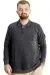 Big Tall Mens Polo Sweatshirt Velvet substitute Horse 23442 Antrasit