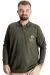 Big Tall Mens Polo Sweatshirt Velvet substitute Classic Sport 23444 Khaki