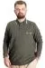 Big Tall Mens Polo Sweatshirt Velvet substitute Mode 23448 Khaki