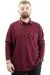 Big Size Mens Sweatshirt Polo Long Arm WAFFLE 23449 Burgundy