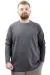 Big Size Mens Sweatshirt Crew Neck Long Arm WAFFLE 23460 Antrasit