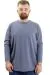 Big Size Mens Sweatshirt Crew Neck Long Arm WAFFLE 23460 Indigo