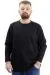 Big Size Mens Sweatshirt Crew Neck Long Arm WAFFLE 23460 Black