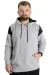 Big Size Mens Sweat Hood Kangaroo Pocket 23523 Grey Melange