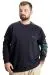 Big Size Mens Sweat Velvet substitute Feelalive 23524 Navy Blue