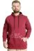 Big Size Mens Sweat Kangaroo Pocket Easy Adventure 23527 Burgundy