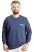 Big Size Mens Sweatshirt Crew Neck Mode 23529 Indigo