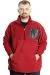 Big Size Mens Sweat Yarım Zipper Garnili Polar 23552 Burgundy
