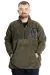 Big Size Mens Sweat Yarım Zipper Garnili Polar 23552 Khaki