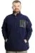 Big Size Mens Sweat Yarım Zipper Garnili Polar 23552 Navy Blue