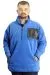 Big Size Mens Sweat Yarım Zipper Garnili Polar 23552 Blue