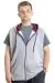Mens Big Size Vest Kangaroo Pocket Zipper 23620 Grey Melange