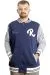 Big Size Mens College Coat Zipper Ceket 23633 Indigo