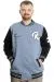 Big Size Mens College Coat Zipper Ceket 23633 Blue