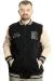 Big Size Mens College Coat Zipper Ceket REPUTATION 23634 Black-Beige