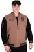 Big Size Mens College Coat Zipper Ceket REPUTATION 23634 Light Brown