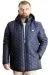Big Size Mens Hooded Coat quilted 23636 Light Navy Blue