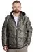Big Size Mens Quilted Coat Zipper Hooded 23657 Khaki