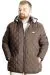 Big Size Mens Quilted Coat Zipper Hooded 23657 Brown