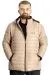 Big Size Mens Quilted Coat Zipper Hooded 23657 Light Brown