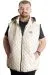 Big Size Mens quilted Vest Hooded 23712 Beige