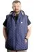Big Size Mens quilted Vest Hooded 23712 Indigo