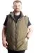 Big Size Mens quilted Vest Hooded 23713 Khaki