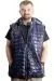 Big Size Mens quilted Vest Hooded 23713 Navy Blue
