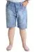 Big Size Mens Denim Short YAPRAK DESENLİ 23807 Ice Blue