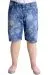 Big Size Mens Denim Short YAPRAK DESENLİ 23807 Blue