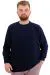 Big Size Mens Crew Neck Triko knitwear 24208 Navy Blue