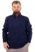Big Size Mens Triko knitwear Yarım Zipper dog collar 24209 Navy Blue