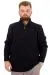 Big Size Mens Triko knitwear Yarım Zipper dog collar 24209 Black