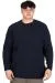 Big Size Mens knitwear Crew Neck BRAIDED 24211 Navy Blue