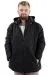 Mens Big Size Quilted Coat Removable Hooded U24602 Black Süet