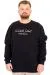 Büyük Beden Erkek Bisiklet Yaka Sweatshirt TOUCH WITH INTENT U25804 Lacivert