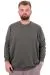 Big Size Mens Basic Sweatshirt Crew Neck Recycle B24529 Khaki