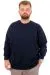 Big Size Mens Basic Sweatshirt Crew Neck Recycle B24529 Navy Blue