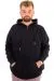 Big Size Mens Sweatshirt Hooded Zipper Recycle B24547 Black