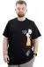Büyük Beden Erkek Baskılı T-Shirt Bisiklet Yaka ROCK TIMES U24037 Siyah SIYAH