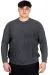 Big Size Mens Crew Neck Sweatshirt acid wash Interlok U24175 Grey