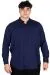 Big Size Mens long arm shirt with pocket OXFORD U20367 Navy Blue
