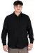 Big Size Mens long arm shirt with pocket OXFORD U20367 Black