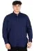 Big Size Mens long arm shirt Classic OXFORD U20368 Navy Blue