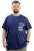 Big Size Crew Neck Man T-shirt JUST ON TIME U24042 Indigo