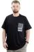 Big Size Crew Neck Man T-shirt JUST ON TIME U24042 Black